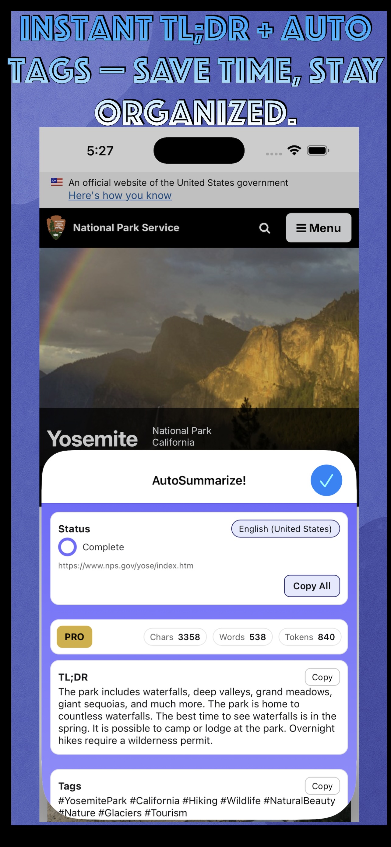 AutoSummarize! preview