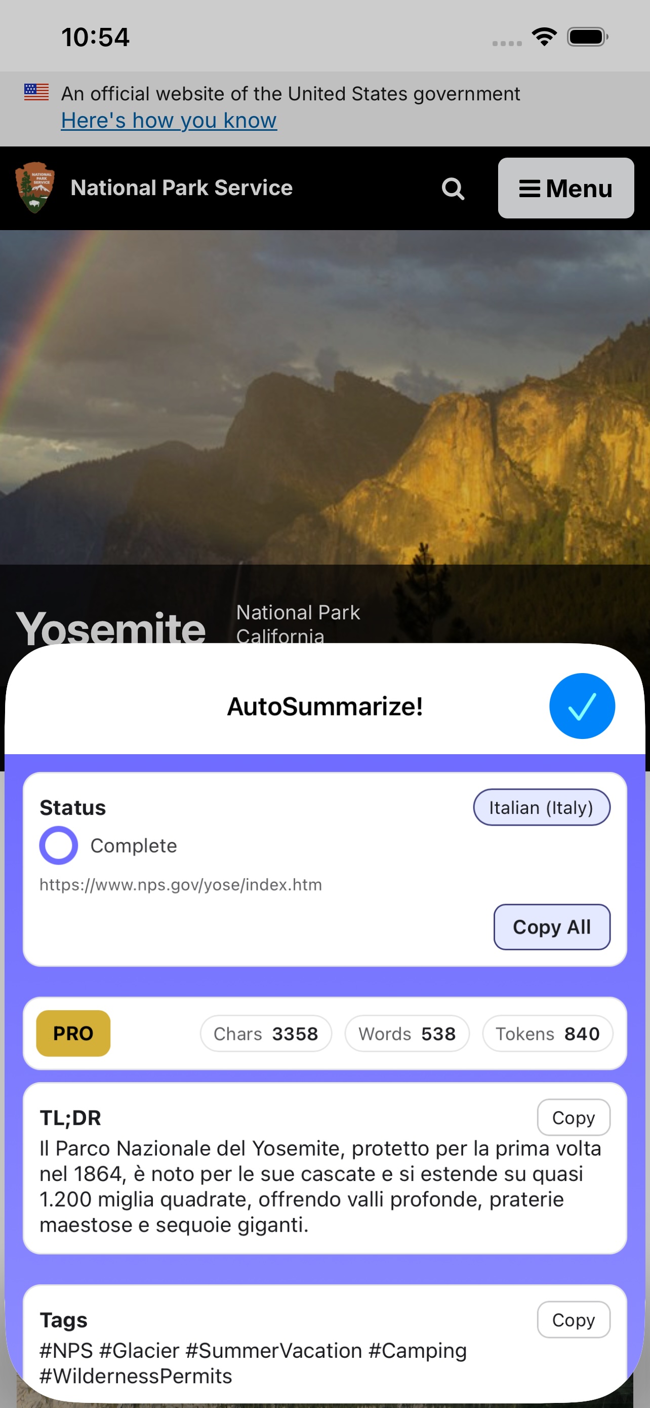 Anteprima di AutoSummarize!