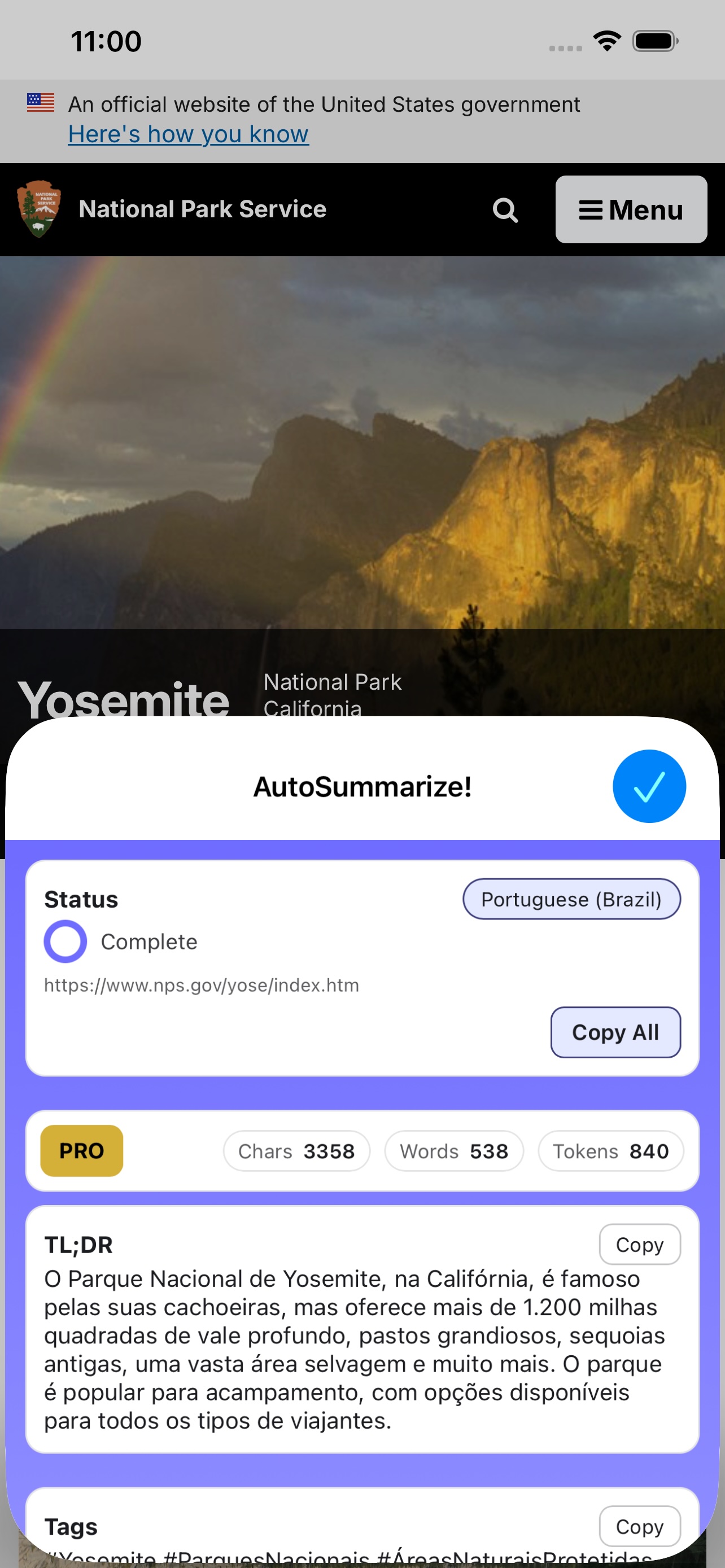 Prévia do AutoSummarize!